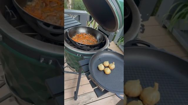 Плов из индейки с рисом басмати на гриле #diamondegg #kamado #камадо #гриль #керамическийгриль
