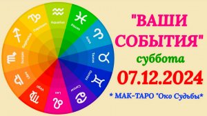 "СОБЫТИЯ на 07.12.2024 для ВСЕХ ЗНАКОВ ЗОДИАКА!!!"
