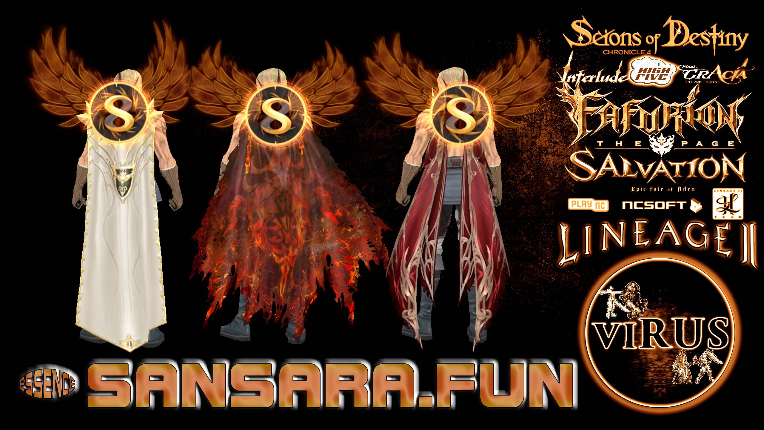 New Cloak with Logo for www.Sansara.Fun server. LINEAGE II-PROJECT WOLF ◄√i®uS►