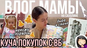 Куча покупок с ВБ | Дыра в стене 🤦🏻♀️| Навожу порядок | Влог мамы (130)