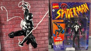 Marvel Legends Symbiote Spider-Man Retro Black Suit Spider-Man Action Figure Review