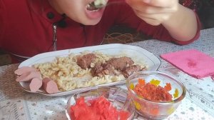АСМР ЕДА МУКБАНГ МАКАРОНЫ С ТУШЕНКОЙ | ASMR FOOD MUKBANG PASTA WITH STEW