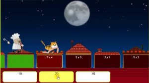 Пример игры созданной в редакторе Umaigra на базе прототипа "Воришка кот" 
Таблица умножения на 5