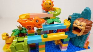 Развивающие детские игрушки. Гонка шариков. Волновой склон. Животные. Конструктор ЛЕГО Дупло