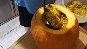 Безумно оригинальная подача!Вкусный плов в тыкве 🎃😋