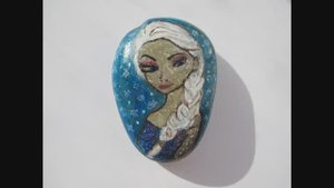 Рисуем на камушке. Снежная королева