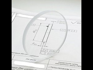 Круглое осветленное смотровое стекло Ø84 мм. толщ. 8 мм.