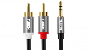Кабель TUBON Аудио 3.5 мм mini jack (M) - 2 x RCA (M) MJ2R003 1м