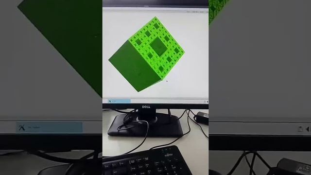 Menger sponge built by constructive solid geometry on ngsolve