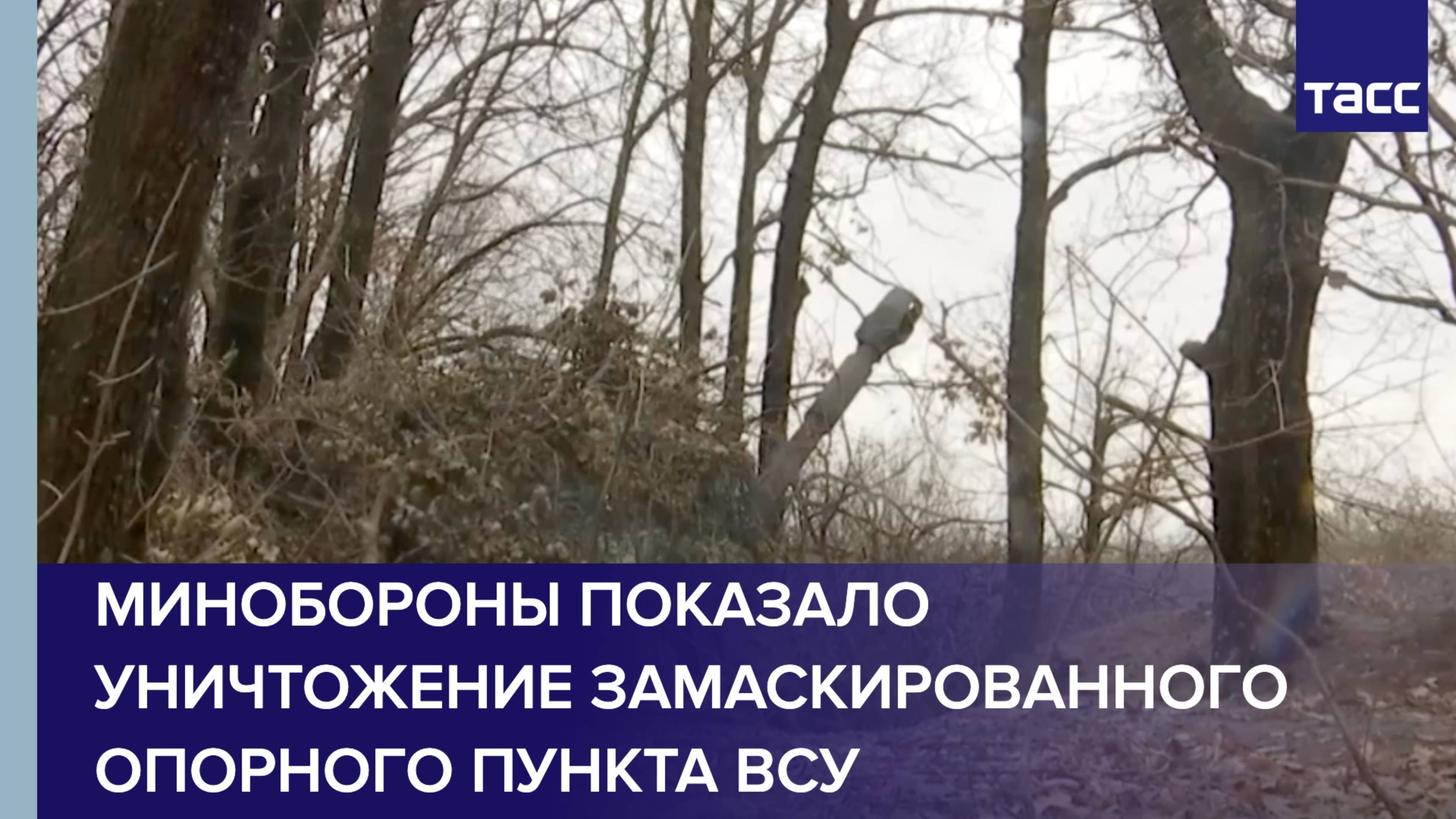 Минобороны показало уничтожение замаскированного опорного пункта ВСУ