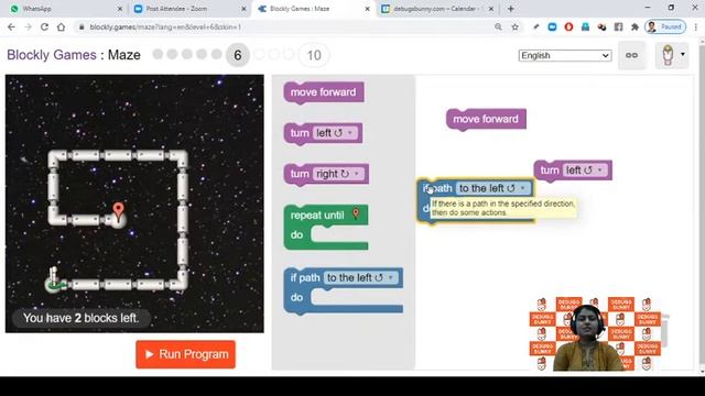 Blockly Games - Maze Game (Level 1 -9)