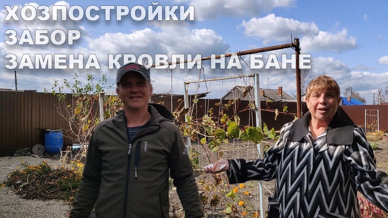 Хозпостройка на сваях. Металлокаркас. Профлист. Дерево. Там же забор и замена кровли