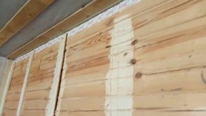 Обрешетка деревянного дома с помощью лазера 360 градусов.