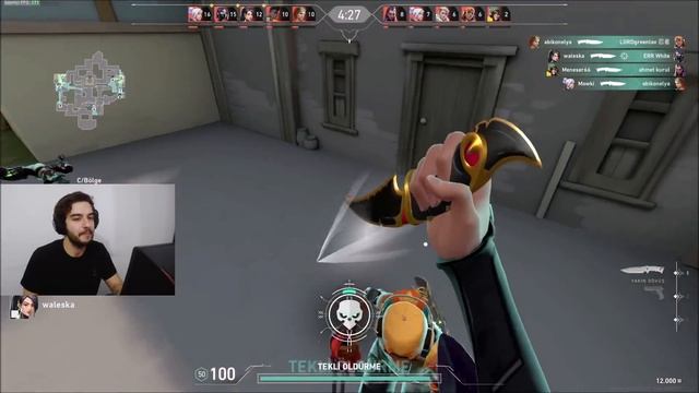 VALORANT VP ÖDÜLLÜ SADECE BIÇAK ÖLÜM KALIM SAVAŞI  BIÇAKLAR HAVADA UÇUŞTU