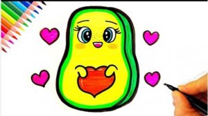 Симпатичный рисунок авокадо кавайи Легкие рисунки — Как нарисовать милый авокадо