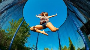 Батут с сеткой для дачи