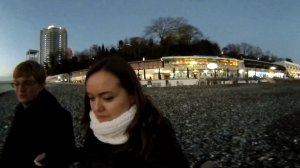 Видео 360 градусов Сочи  Море, Закат Центральный пляж