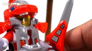 Power Rangers Battle Armor transform! Defeat the Meca Godzilla, dinosaurs! #DuDuPopTOY