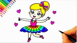 Легкий рисунок балерины Как нарисовать балерину? Рисование красивой девушки Как нарисовать балерину