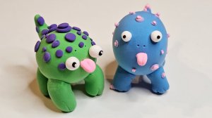 Лепим из воздушного пластилина минидинозавров