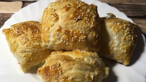 Самса из готового слоёного теста с курицей