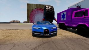 Big & Small Monowheel whith Spiderman vs Train | BeamNG.Drive