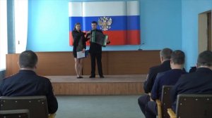 Гимн Советской Милиции.  "Наша служба и опасна и трудна"  На гармошке.