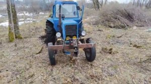 Вездеход ГТТ спасает МТЗ 80 с прицепом дров.