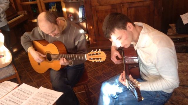 Там, где клен шумит_гитара, дуэт,Сонин С.М. и Черников А.С._02.2014 смотреть онлайн