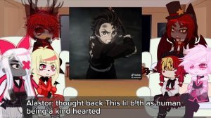 Hazbin Hotel react to Tanjiro Demon King //TDK//Demon slayer //GCRV //AU (Read description)