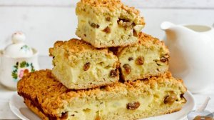Тесто рассыпчатое, начинка нежная. ТЁРТЫЙ ТВОРОЖНЫЙ ПИРОГ С ИЗЮМОМ