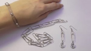DIY Браслет и цепочка из скрепок. Украшение из скрепок. Мастер класс. Jewelry from Staples
