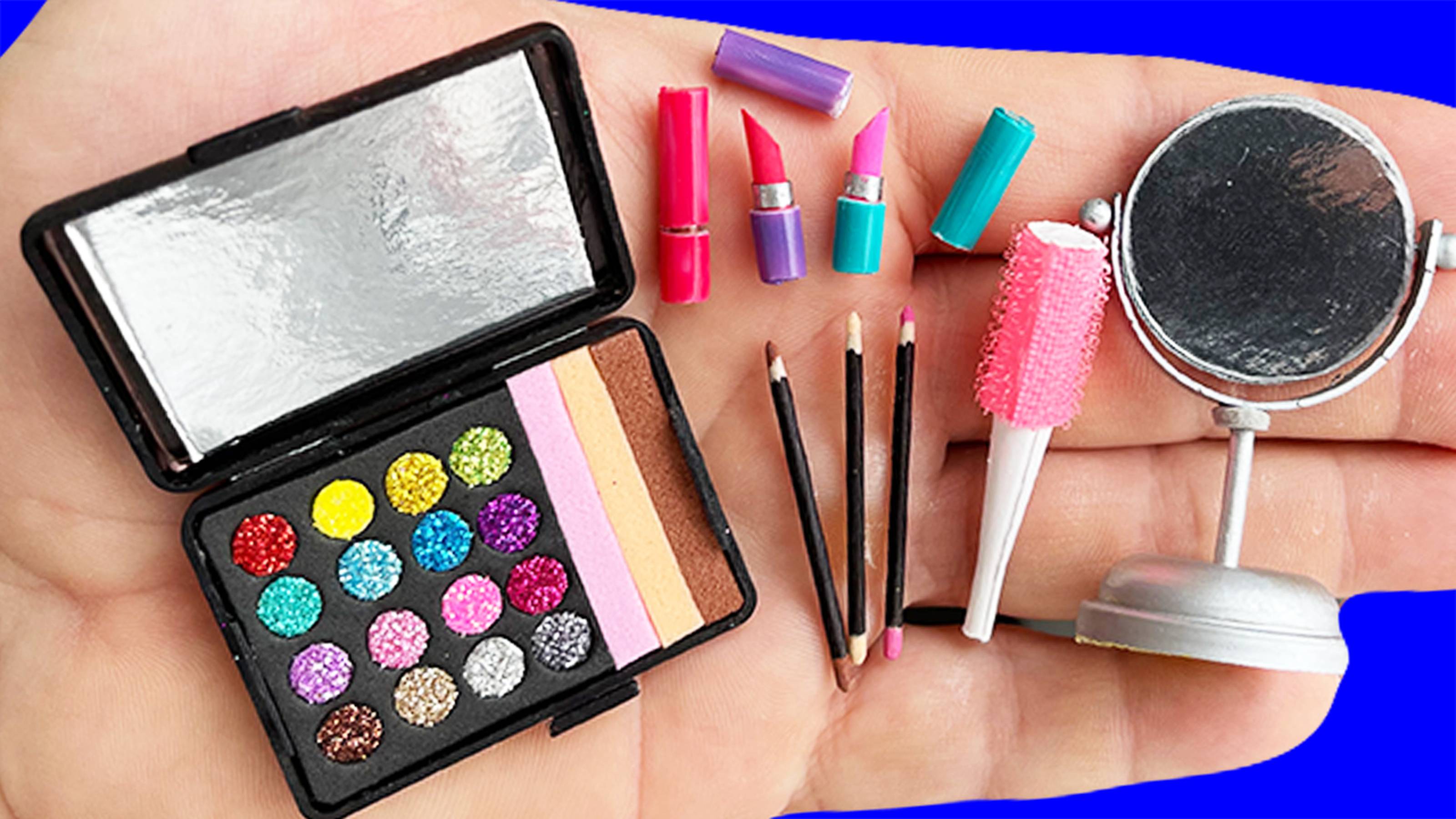 Как сделать миниатюрный набор макияжа для кукол своими руками !!!! смотреть онлайн