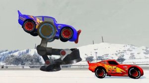 Escape From LIGHTNING MCQUEEN EATER | Lightning McQueen Ride Chase | BeamNG Drive SCP096 #280