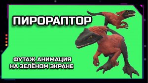 ПИРОРАПТОР видео Green Screen футаж. ХРОМАКЕЙ АНИМАЦИЯ на зелёном фоне.