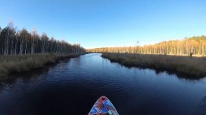 Сапборд на поплавках и аккумуляторном лодочном моторе 55lb