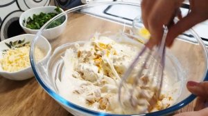 Вафли с курицей, зелёным луком и сыром| Просто и сытно #вафлирецепт