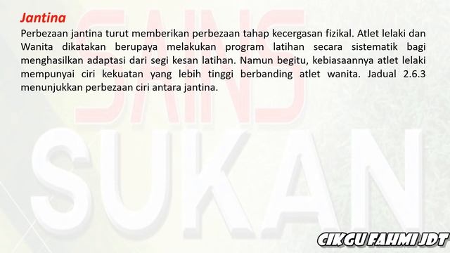 SAINS SUKAN TINGKATAN 4 (2.6 - Adaptasi Sistem Tubuh Manusia) смотреть онлайн