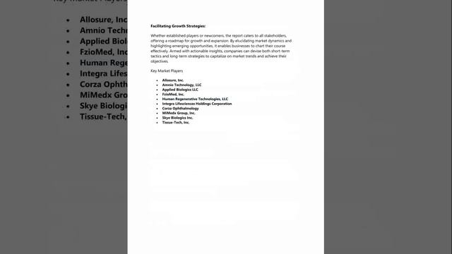 Amniotic Membrane Market Size Share Competitive