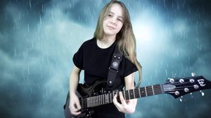 Классное соло на электрогитаре. Алексия - 11 лет. Gary Moore. In my dreams. Cover