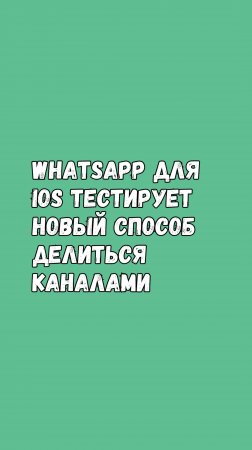 WhatsApp Для iOS Запускает Удобный Способ Делиться Каналами