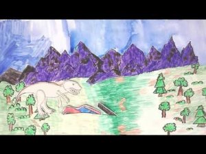 Динозавр и пожарная машина