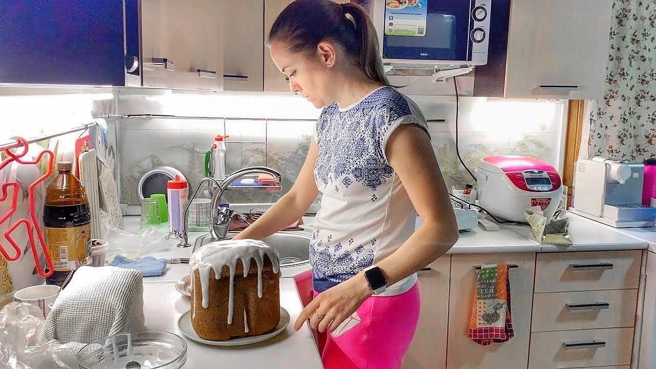 ВЛОГ Пасхальный кулич в хлебопечке и глазурь для кулича! Пасха на самоизоляции 17-18.04.2020 смотреть онлайн