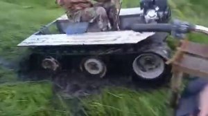 катаем по болоту, гусеничный вездеход, самоделка, каракаты