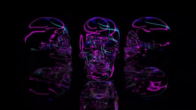 Abstract Glowing Edges Neon Skull 3D Animation 4K Screensaver / 60:00 Minutes / Free смотреть онлайн