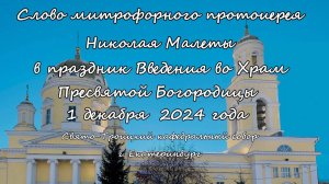 Слово митрофорного протоиерея Николая Малеты по окончании Божественной