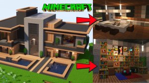 Большой современный дом (ИНТЕРЬЕР) / Minecraft обучение