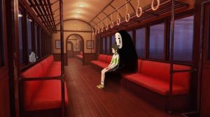 Тихиро и Безликий, ночной поезд