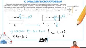 В горизонтальном цилиндре с гладкими стенками под массивным поршнем с площадью S находится - №24422