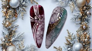 Растекашки. Змеиный принт. Новогодний маникюр. МК